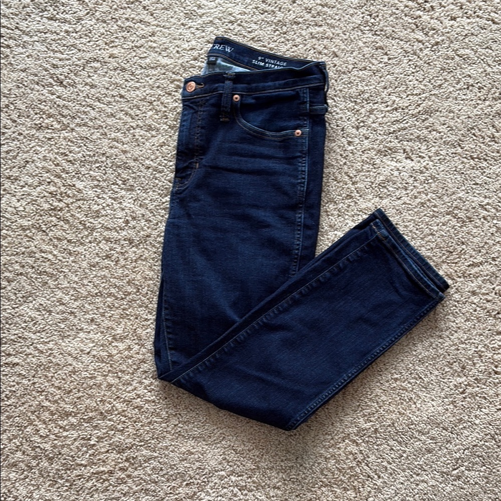 J. Crew Women's Straight Leg Jeans - Dark Blue